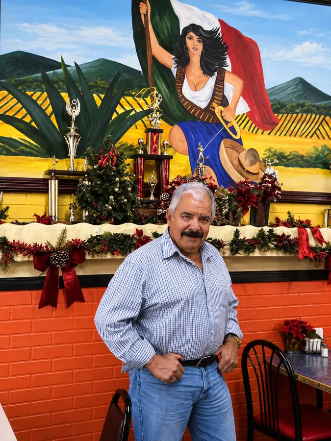 Lauro, owner of La Tapatía, inside the restaurant
